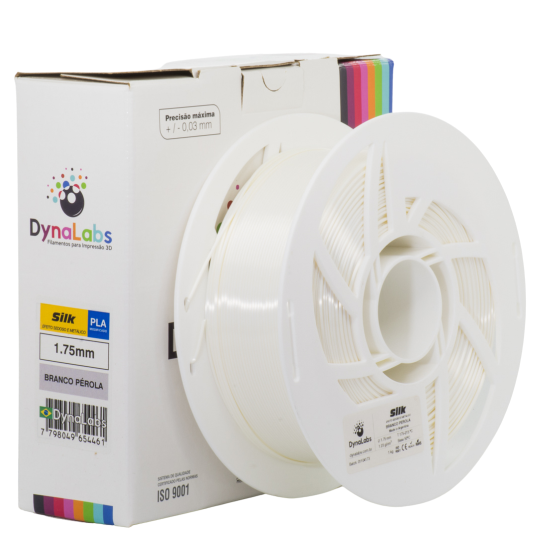DYNALABS PLA SILK FILAMENT PEARL WHITE 1.75 MM X 1 KG / 2.2 LBS
