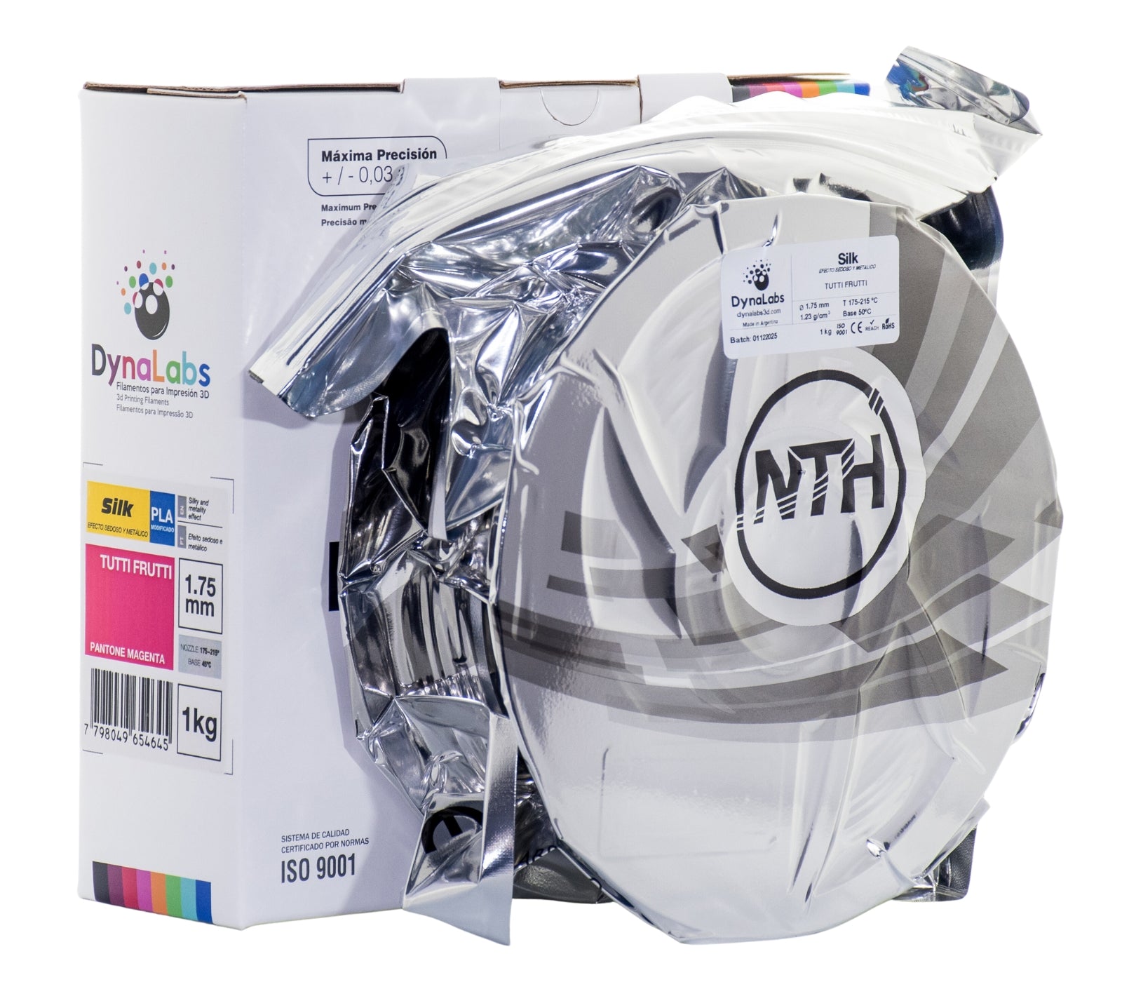 DYNALABS PLA SILK FILAMENT TUTTI FRUTTI 1.75 MM X 1 KG / 2.2 LBS